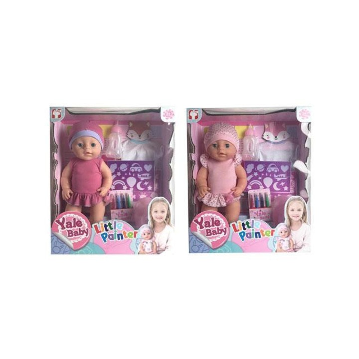 Magic Toys 2583689 Pisilős lány baba színezhető felsővel és kiegészítőkkel kétféle változatban Többszínű