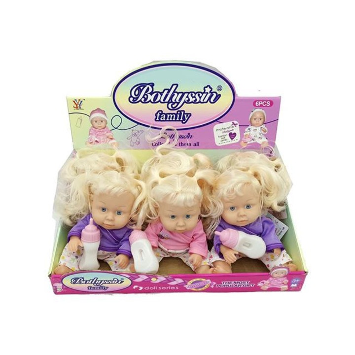 Magic Toys 1794741 Bothyssin baba cumisüveggel 20cm-es többféle változatban Többszínű