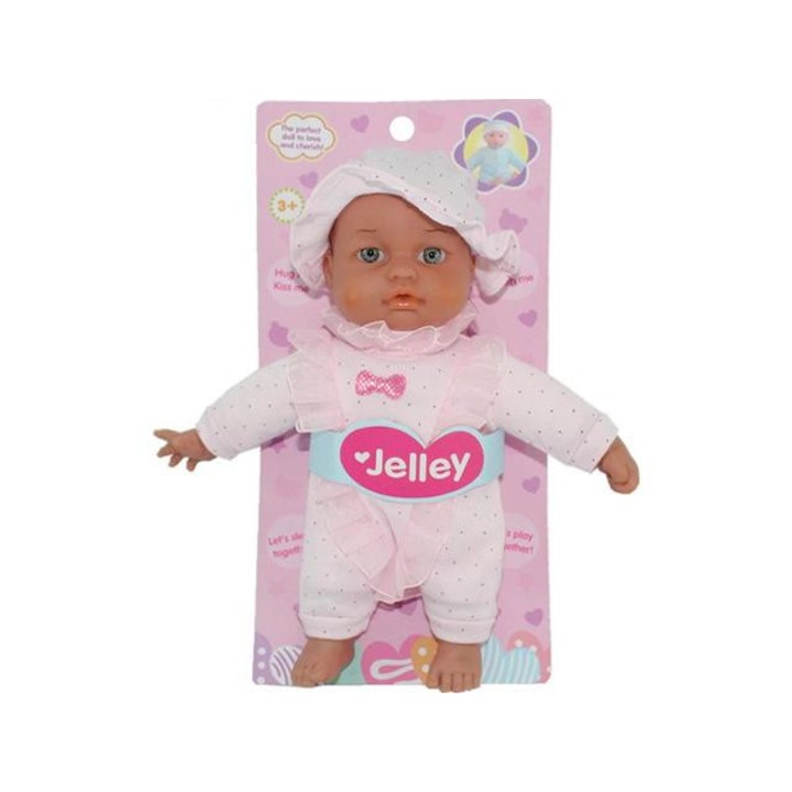 Magic Toys 3977517 Jelley baba pöttyös ruhában 25cm Többszínű
