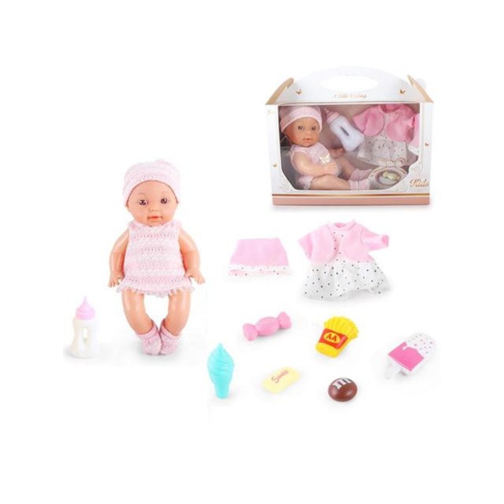 Magic Toys 3988674 Little Darling baba hanggal és 8db kiegészítővel 30cm Többszínű