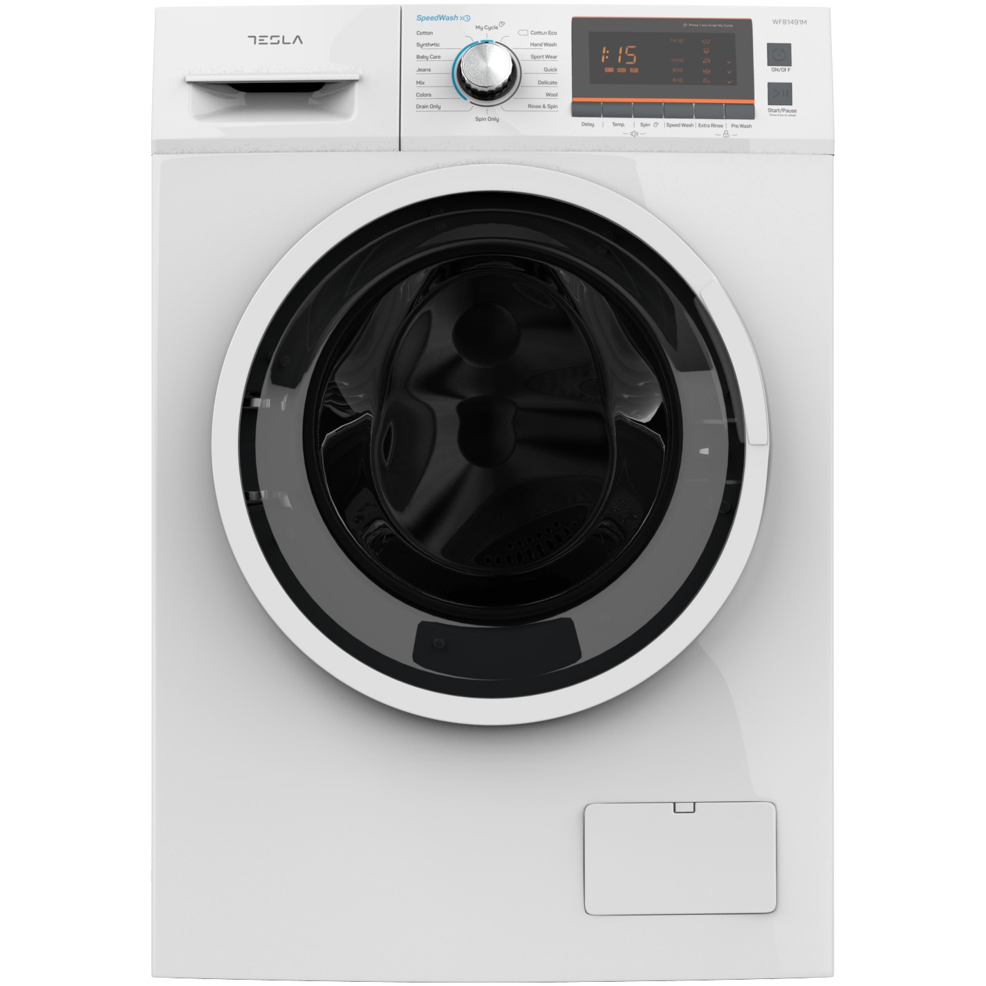 Masina de spalat rufe Tesla WF81491M, 8kg, 1400 RPM, 16 programe, Clasa A+++, Alb