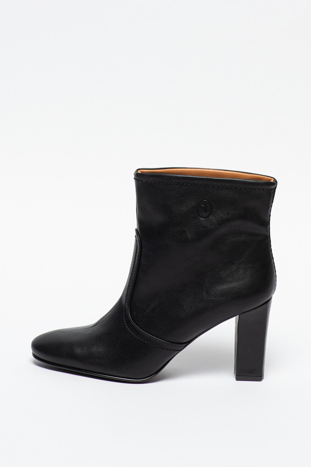 Trussardi, Botine de piele ecologica, cu toc inalt