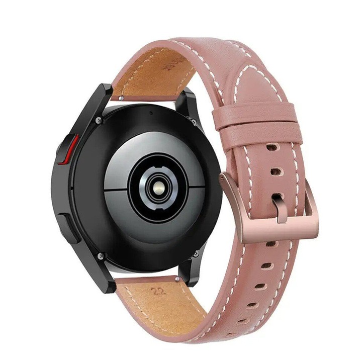 Кожена каишка Smart Pulse Premium за Samsung Galaxy Watch 3 41mm, Galaxy Watch 5 /Watch 5 Pro, Huawei Watch GT2/ GT3/GT3 PRO 42 mm, Пепел от рози100 % естесвена кожа, 20 mm, Универсална, пепел от рози