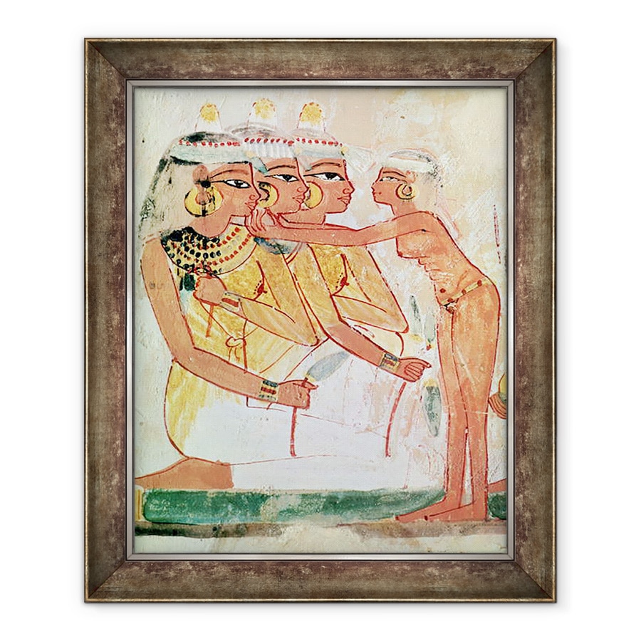 Tablou inramat - Egyptian 18th Dynasty - Toaleta Femeilor, din mormantul lui Nakht, Noul Regat, 50 x 60 cm