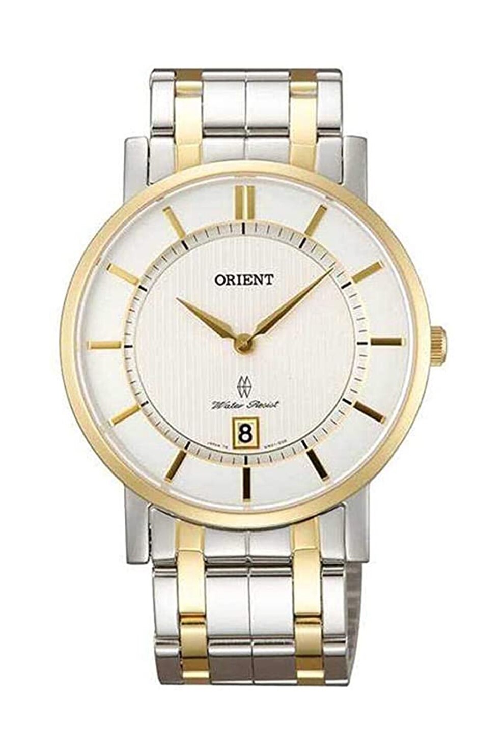 ORIENT, Ceas analog cu bratara metalica, Argintiu/Auriu