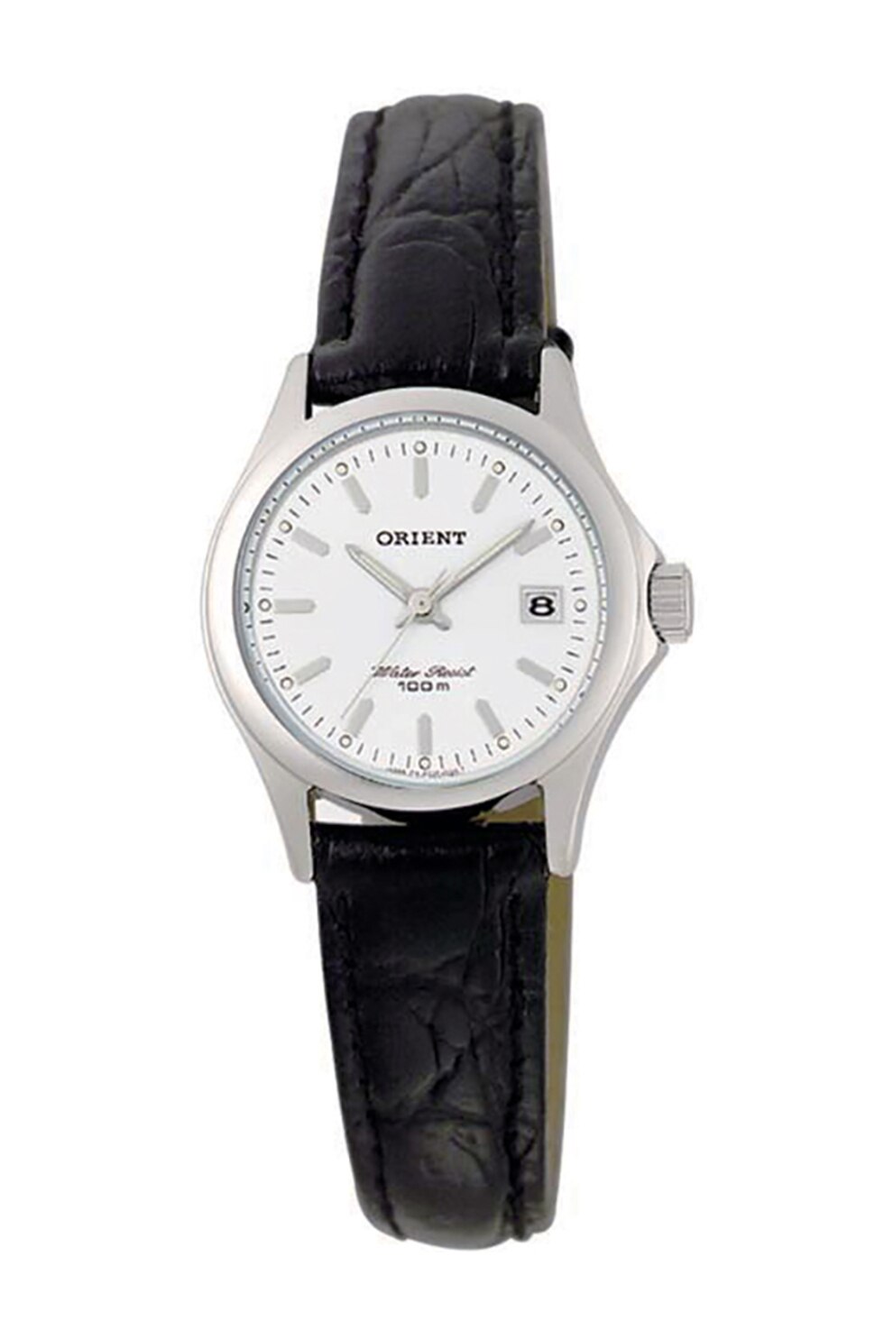 ORIENT, Ceas quartz cu o curea din piele, Negru/Argintiu