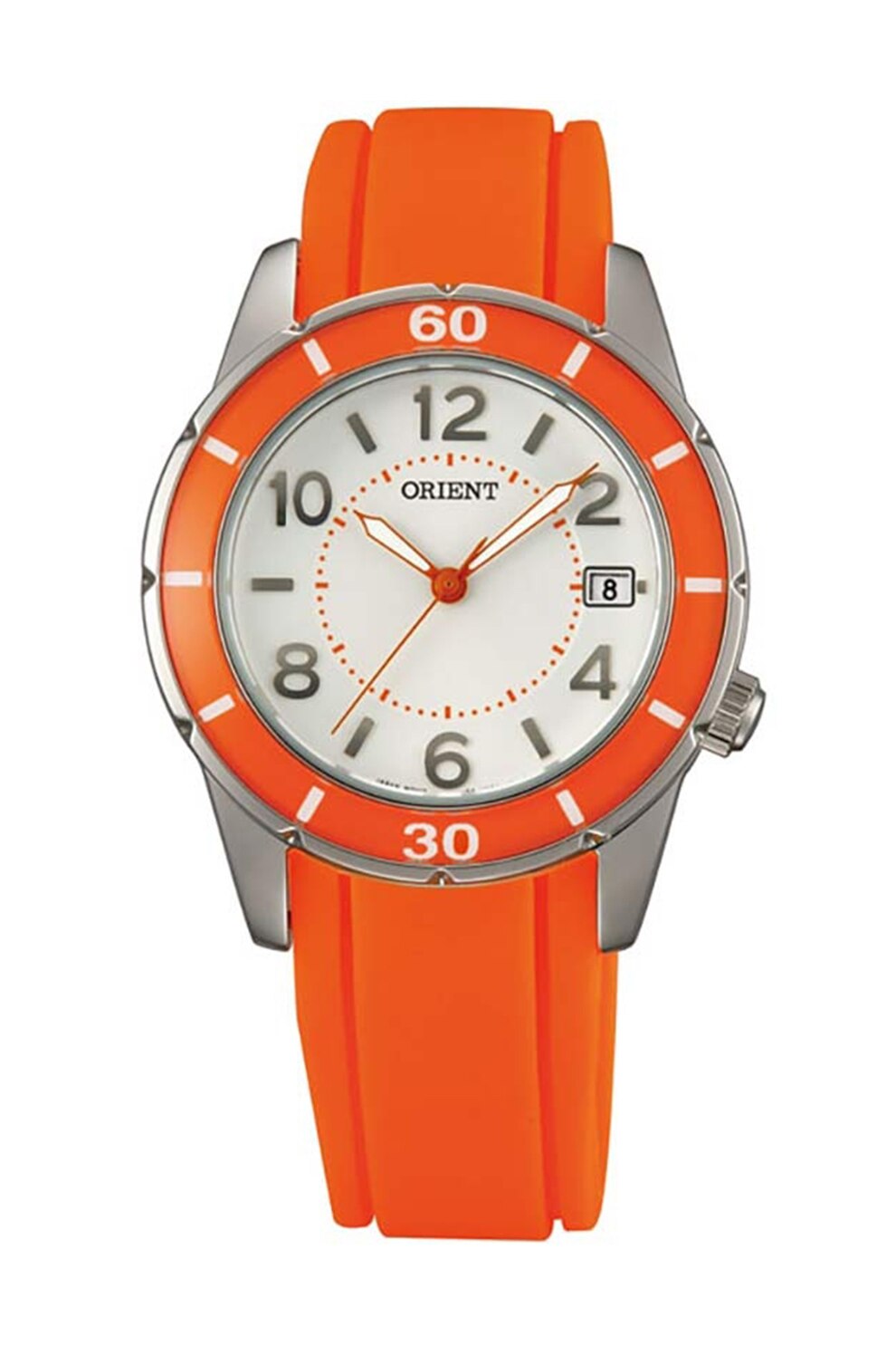 ORIENT, Ceas cu o curea din silicon, Portocaliu
