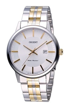 ORIENT, Ceas din otel inoxidabil cu logo, Argintiu/Auriu ORIENT, Ceas din otel inoxidabil cu logo, Argintiu/Auriu