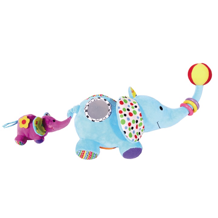 Jucarie M-Toys - Mama elefant cu pui, 32 cm