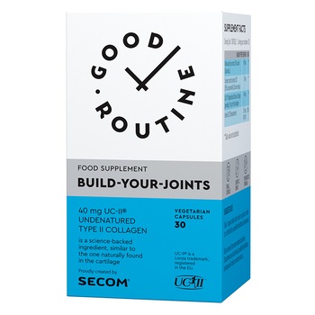 Supliment alimentar Build Your Joints cu Colagen patentat UC-II®, 30 capsule Good Routine by Secom Supliment alimentar Build Your Joints cu Colagen patentat UC-II®, 30 capsule Good Routine by Secom