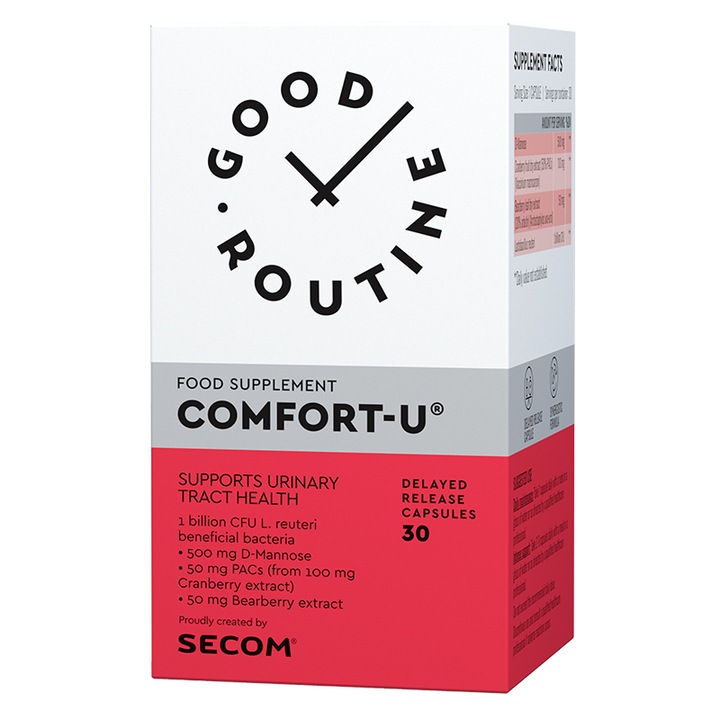 Supliment alimentar Comfort U cu Merisor si o tulpina probiotica, 30 capsule Good Routine by Secom