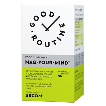 Supliment alimentar Mag Your Mind cu Magneziu si Vitaminele B6 B9, 30 capsule Good Routine by Secom Supliment alimentar Mag Your Mind cu Magneziu si Vitaminele B6 B9, 30 capsule Good Routine by Secom