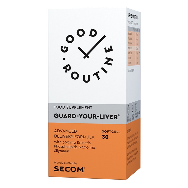 Хранителна добавка за черния дроб Good Routine, със силимарин и фосфолипиди, 30 капсули