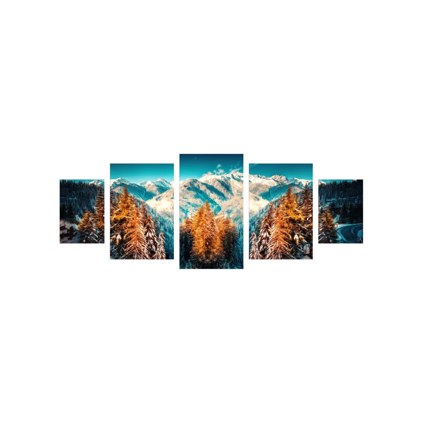 Tablou multicanvas 5 piese 220x90 cm, Natura model 3