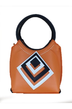 Poseta portocalie din piele, handmade, AG Design Poseta portocalie din piele, handmade, AG Design