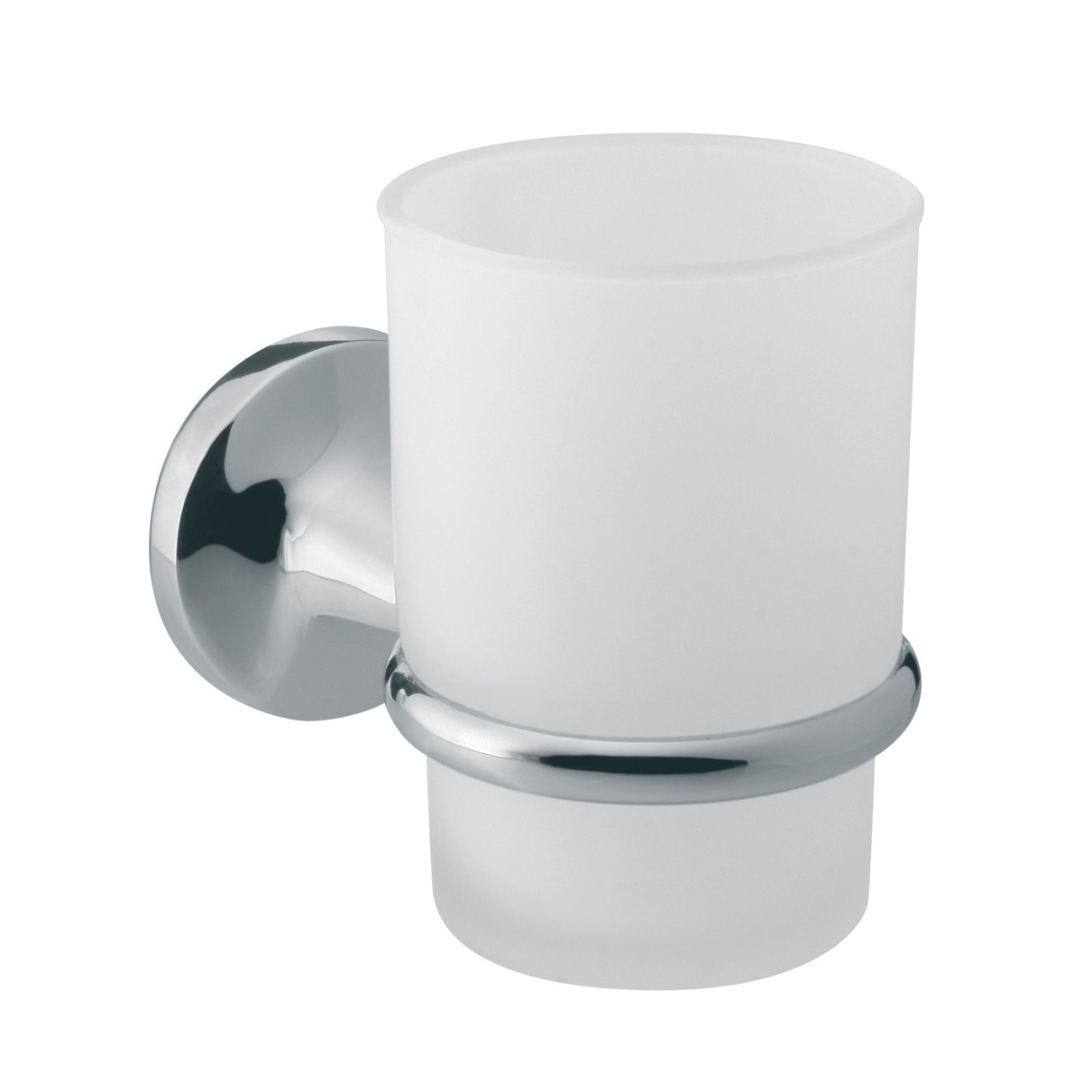 Pahar de baie - colectia 100 German Inox , suport cromat, sticla securizata, montaj pe perete, rezistenta si design