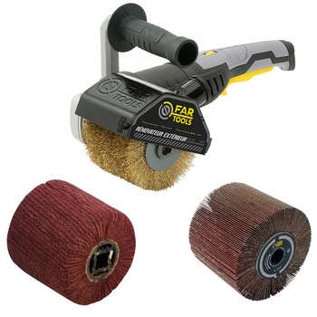 Set REX120C cu 3 perii - Masina cu perie de slefuit, curatat metal si piatra, polisat, 1300W, FarTools Set REX120C cu 3 perii - Masina cu perie de slefuit, curatat metal si piatra, polisat, 1300W, FarTools