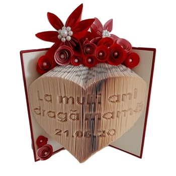 Carte Sculptata - La multi ani draga mama, visiniu,20x15cm Carte Sculptata - La multi ani draga mama, visiniu,20x15cm