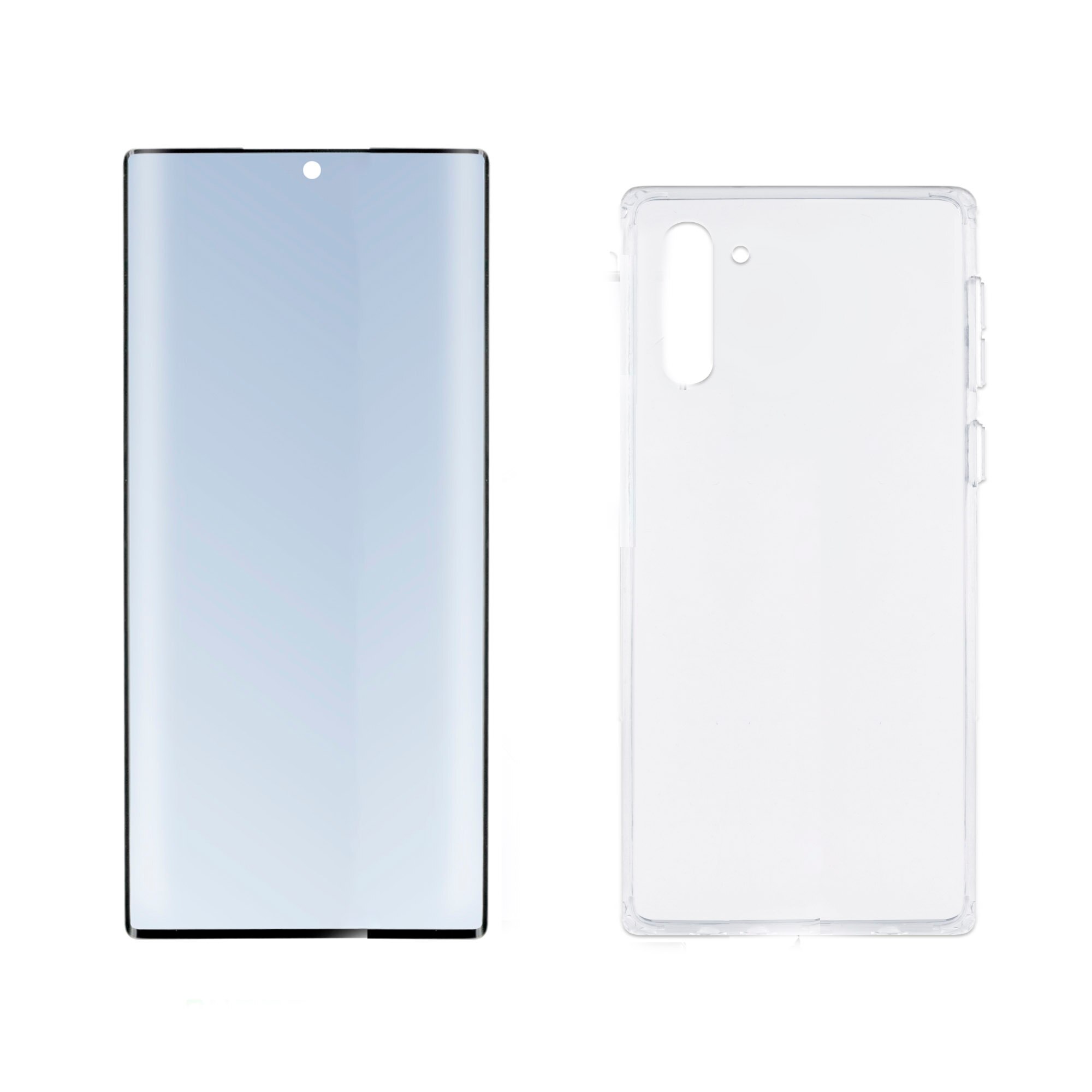 Set de husa subtire din silicon si protectie din sticla 4smarts 360°, pentru Samsung Galaxy Note 10, Note 10 5G, transparent