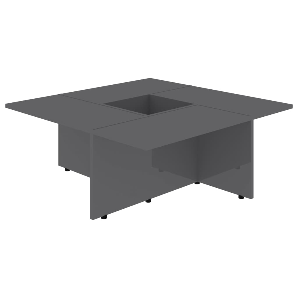 Masuta de cafea, vidaXL, PAL extralucios, 79,5 x 79,5 x 30 cm, Gri