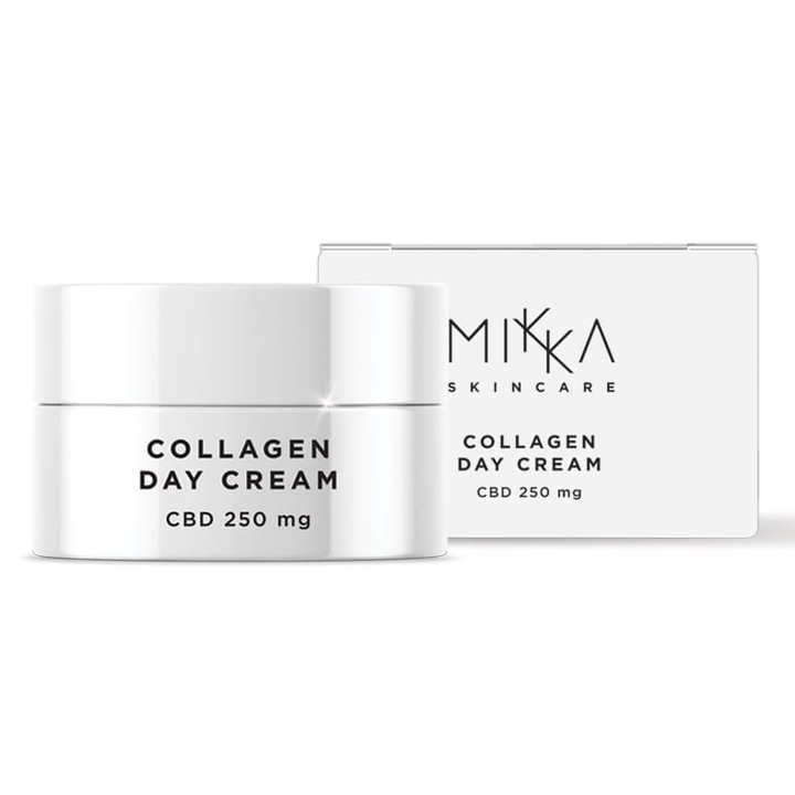 Crema de zi antirid Mikka cu CBD, Colagen si Acid Hialuronic, 50ml