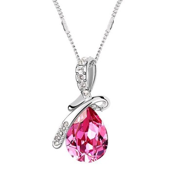 Lantisor Fashion Jewelry dama, argintiu/roz, 24 cm lungime Lantisor Fashion Jewelry dama, argintiu/roz, 24 cm lungime