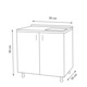 Tender Badenmob mosogató szekrény, 80x50x80 (80x50 cm-es mosogatóhoz), 2 ajtó, PAL, Fehér