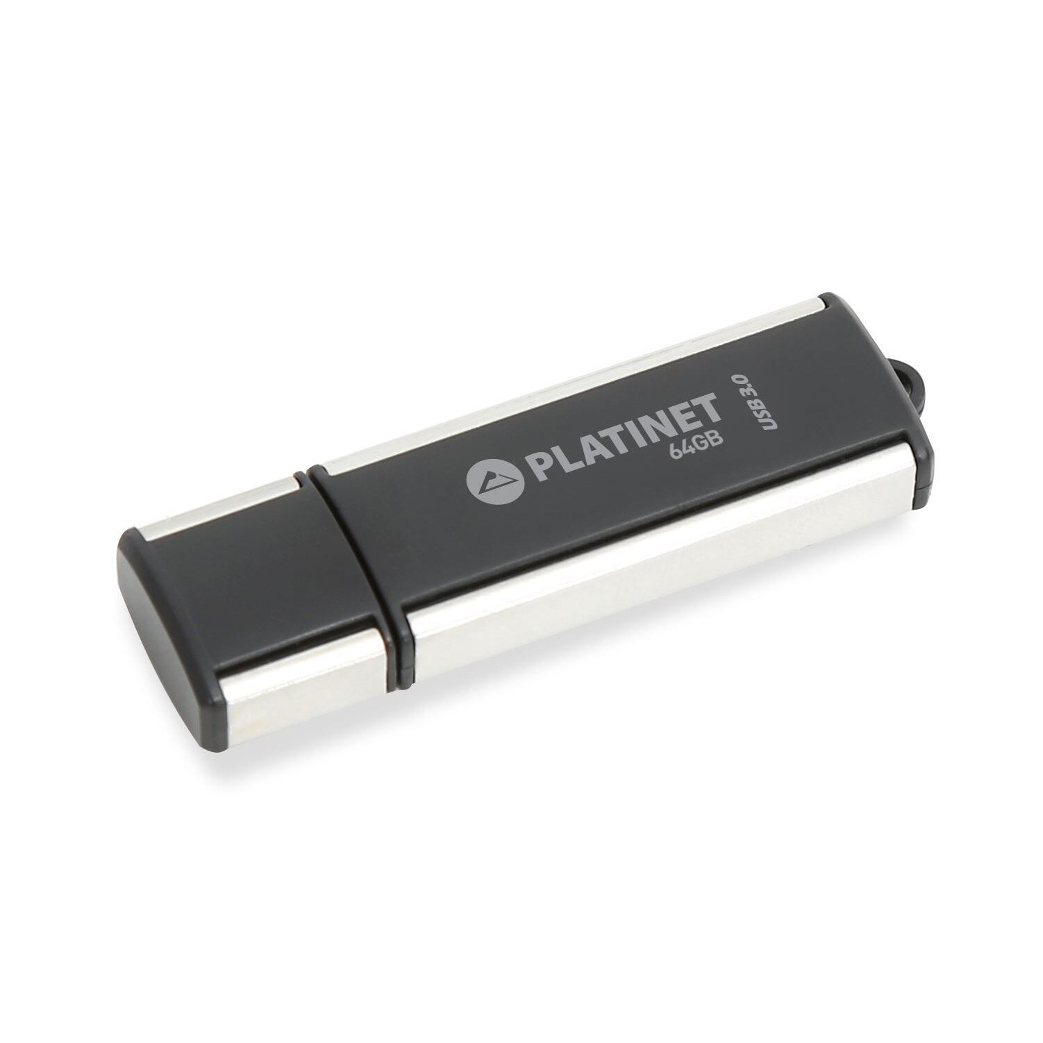Memorie USB 3.0 Platinet 41589 ,64 Gb , cu capac, neagra cu argintiu