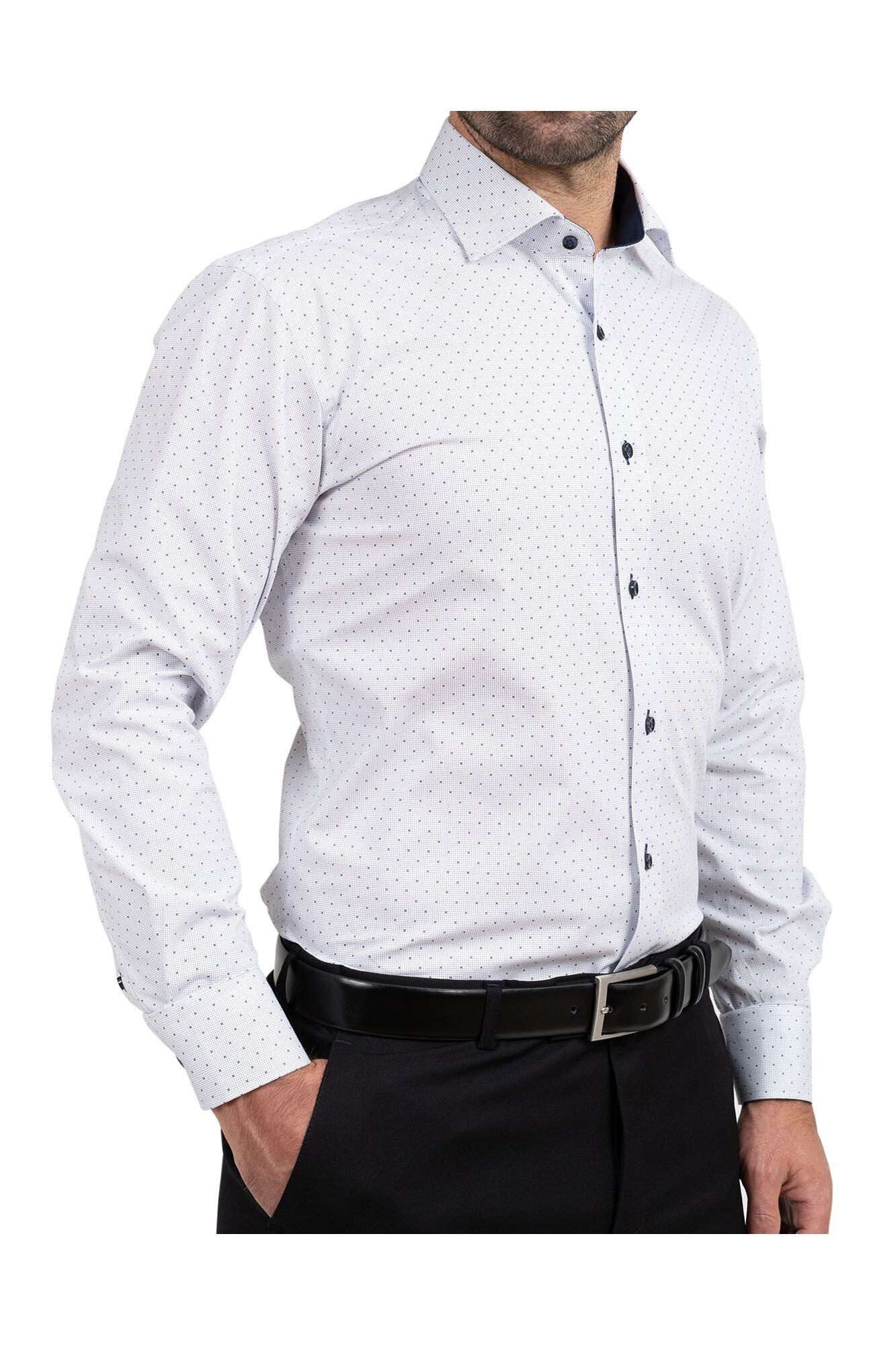 Camasa cu elastan slim cu imprimeuri