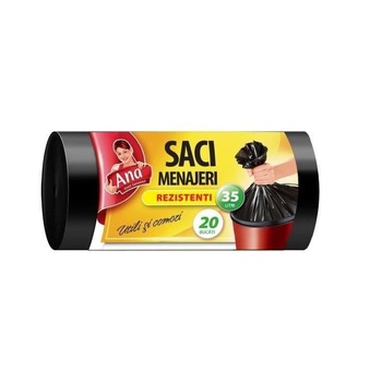 35/20 Saci menaj, Ana, Rezistenti, HDPE Negru 35/20 Saci menaj, Ana, Rezistenti, HDPE Negru