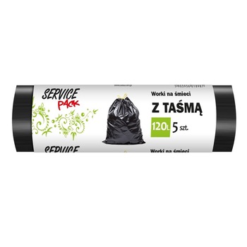 Saci menaj, Service Pack, Ultra 120L/5buc, LDPE, cu snur Saci menaj, Service Pack, Ultra 120L/5buc, LDPE, cu snur