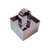 Forma patrata cu pasator, pentru patiserie, bucatarie si plating, inox, Rose, 56COF-1