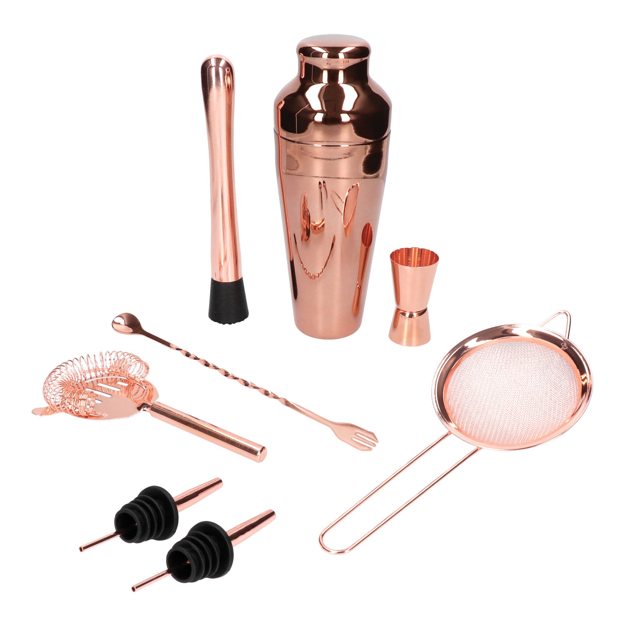 Kit pentru barmani, otel inoxidabil cupru, Parisian agitator de 600 ml, 8 piese