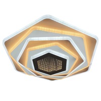 aplica led 3d moderna cu telecomanda dimabila ultra slim schelet alb mijloc 3d  l855-500-3d imagen 8_0_
0