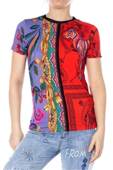 Tricou Desigual, Craft, Multicolor Tricou Desigual, Craft, Multicolor