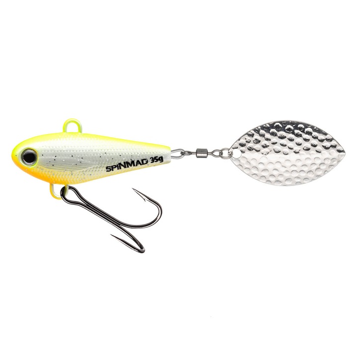 Spinner Spinmad Turbo 10cm, 35gr, culoarea Chartreuse Shad pentru pescuitul la avat, salau sau somn
