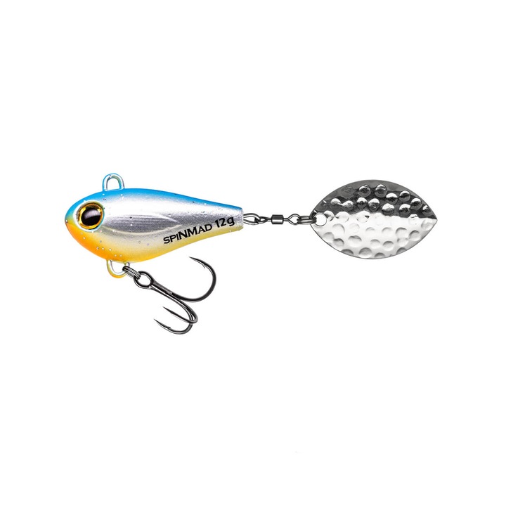 Spinner Spinmad Jigmaster 8cm, 12gr, culoare Blue Silver pentru pescuitul la avat, salau, stiuca sau biban