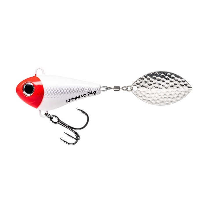 Spinner Spinmad Jigmaster 11.5cm, 24gr, culoare Red Head pentru pescuitul la stiuca, somn sau salau