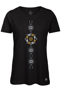 Tricou Coloana Traditionala - dama, negru, ColorEscu Tricou Coloana Traditionala - dama, negru, ColorEscu