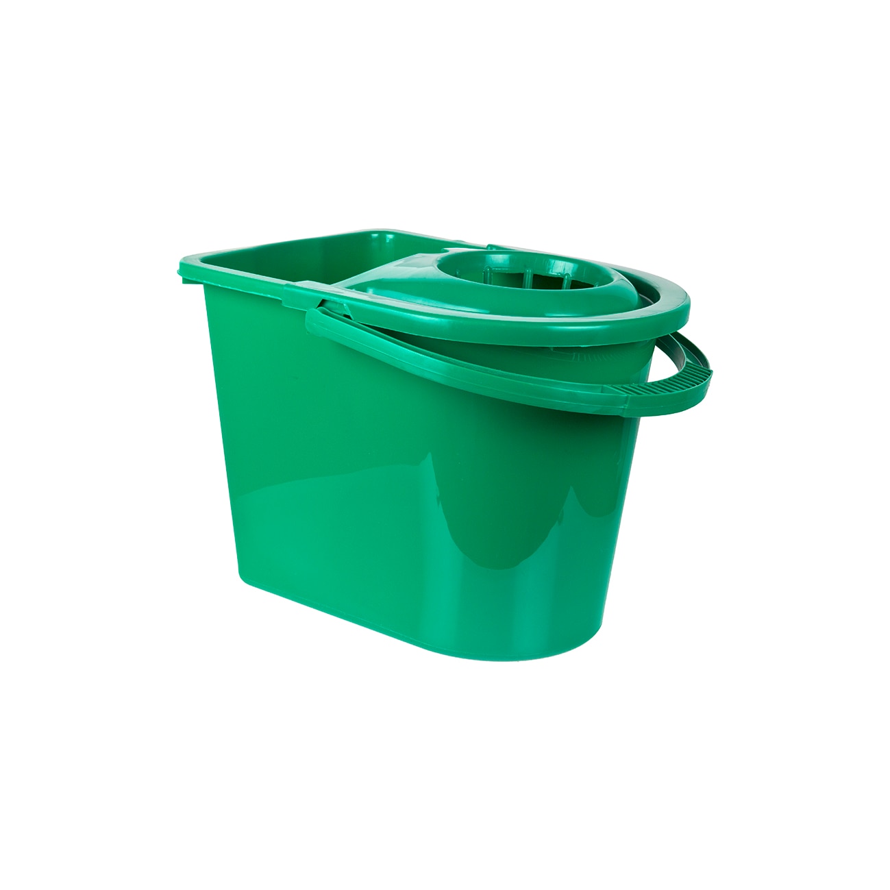 Galeata semiovala 14 litri, cu storcator si maner plastic, verde