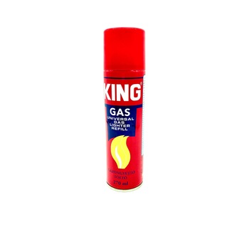 Spray cu gaz lichefiat pentru reincarcarea brichetelor, King, 270 ml Spray cu gaz lichefiat pentru reincarcarea brichetelor, King, 270 ml