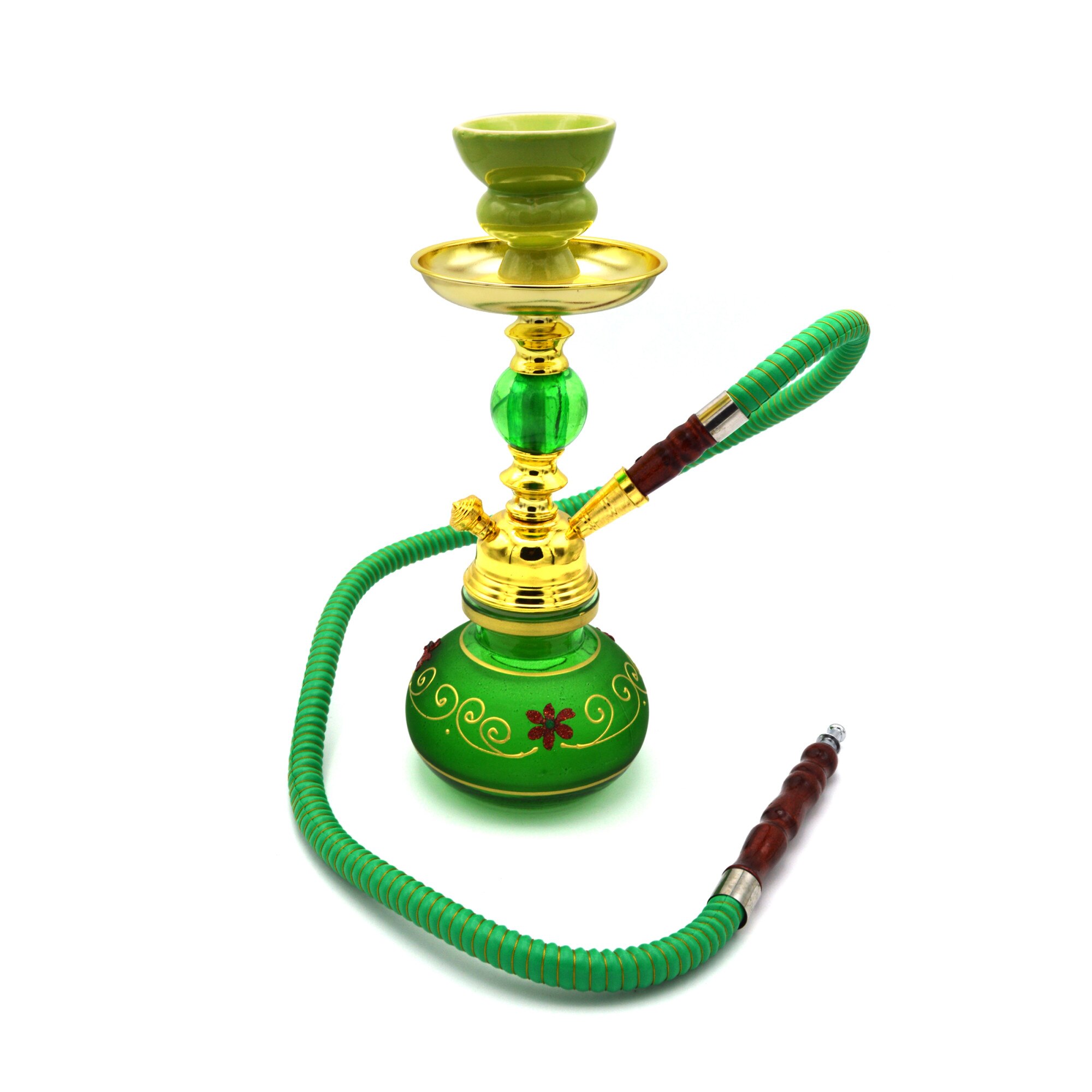 Narghilea Tobi, Mansoura, 1 furtun, Verde, 27 cm