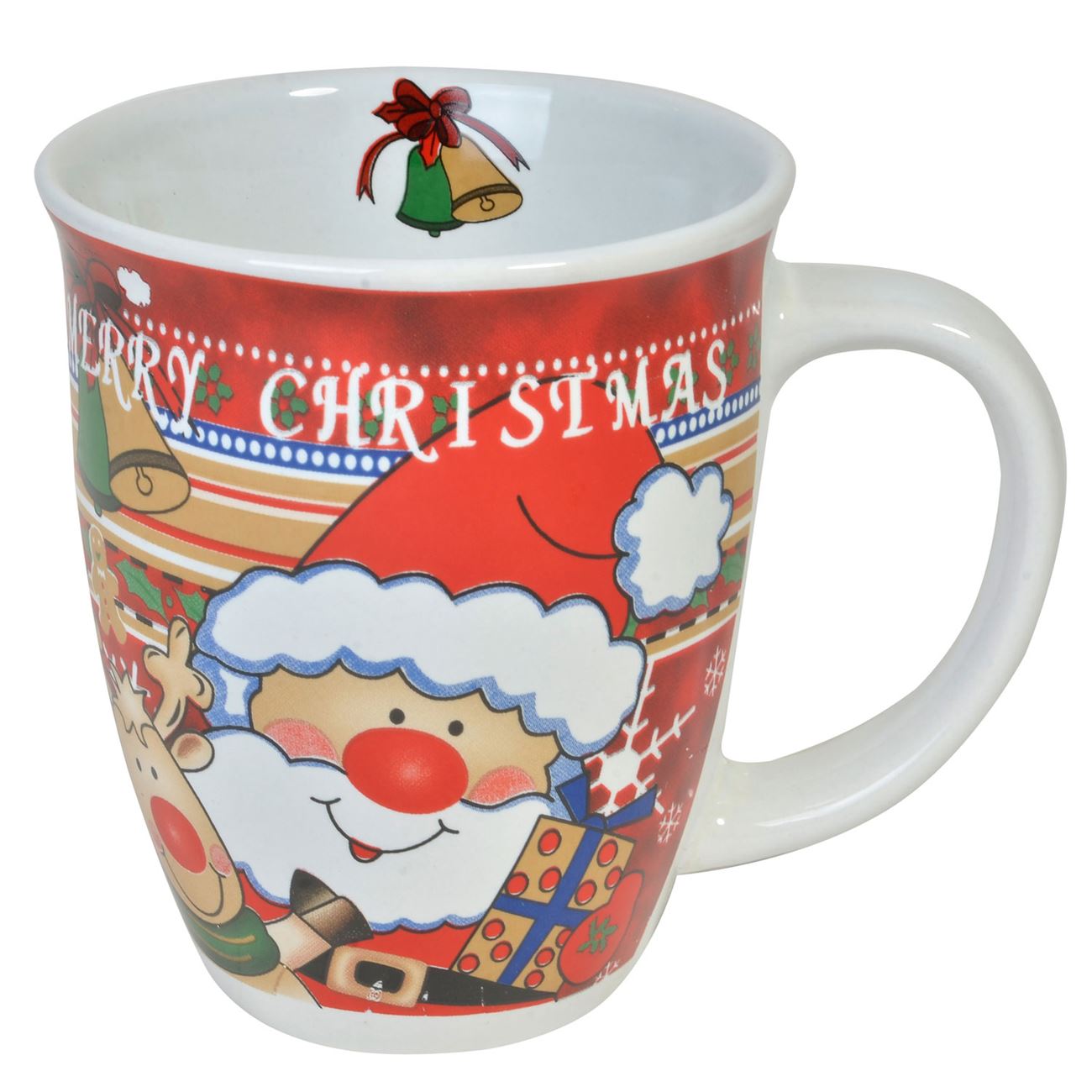 Cana Ceramica, model cu Mos Craciun si Reni, 390 ml, Multicolor