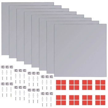 Set de 16 placi de oglinzi fara rame, vidaXL, Sticla, 20,5 cm, Argintiu Set de 16 placi de oglinzi fara rame, vidaXL, Sticla, 20,5 cm, Argintiu