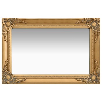 Oglinda de perete in stil baroc dreptunghiulara, vidaXL, Lemn, 60 x 40 cm, Auriu Oglinda de perete in stil baroc dreptunghiulara, vidaXL, Lemn, 60 x 40 cm, Auriu