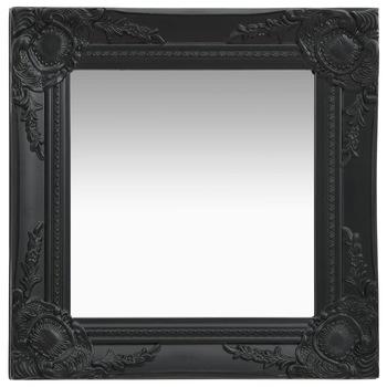 Oglinda de perete in stil baroc, vidaXL, Lemn, 40 x 40 cm, Negru Oglinda de perete in stil baroc, vidaXL, Lemn, 40 x 40 cm, Negru