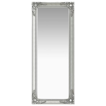 Oglinda de perete in stil baroc, vidaXL, Lemn, 50 x 120 cm, Argintiu Oglinda de perete in stil baroc, vidaXL, Lemn, 50 x 120 cm, Argintiu