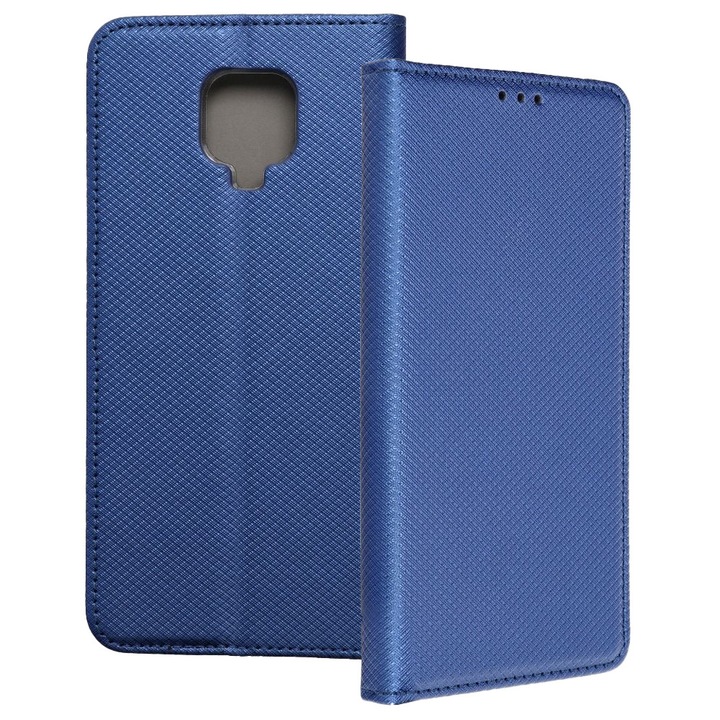 Xiaomi Redmi Note 9 Pro / Note 9S kompatibilis könyvtok, mágneszáras, bankkártyatartós, sötétkék
