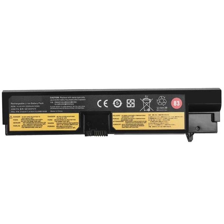 Prémium Li-Ion laptop akkumulátor, kompatibilis: Lenovo ThinkPad E570 E570c E575 01AV417 SB10K97573, 4 cella, 2200 mAh