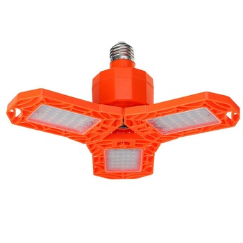 Bec LED Garage Light, 3000 lm, lumina rece, 36 leduri, 3 clape flexibile pentru ajustarea luminii, carcasa portocalie Bec LED Garage Light, 3000 lm, lumina rece, 36 leduri, 3 clape flexibile pentru ajustarea luminii, carcasa portocalie